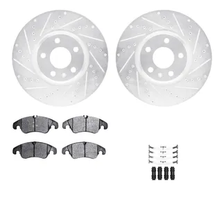 R1 Concepts WGYH1-73062 eLINE Rotor - Drilled & Slotted - Silver W/ Semi-Met Pads